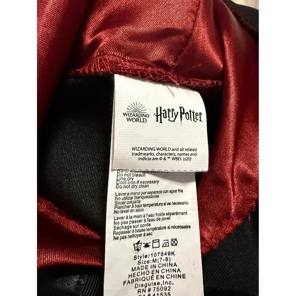 Harry Potter Kids Gryffindor Robe Black Hooded Costume Cloak Size‎ M 7-8 107849K - Picture 3 of 3